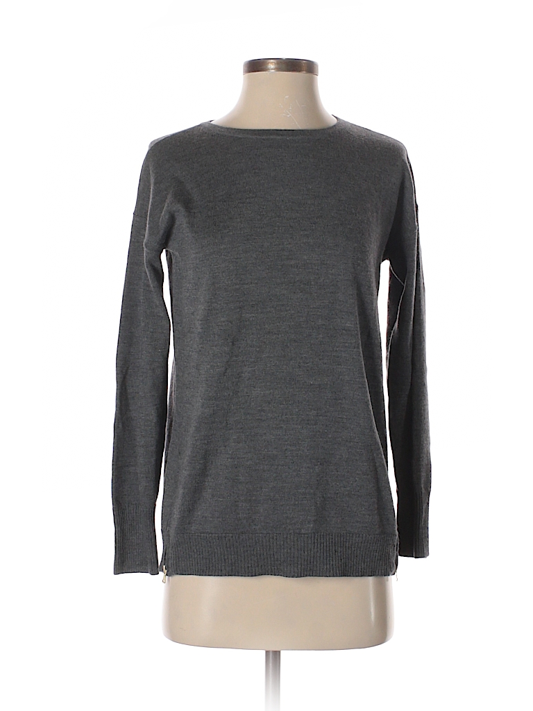 Talbots 100% Merino Wool Solid Gray Wool Pullover Sweater Size S ...