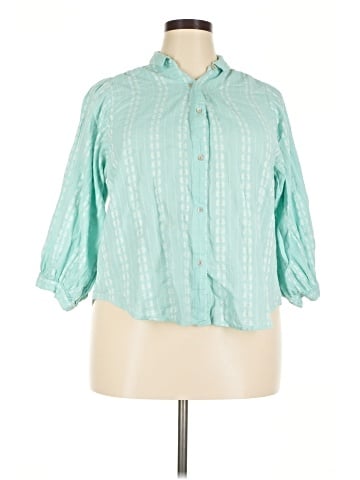 LC Lauren Conrad 3/4 Sleeve Button-Down Shirt (view 1)