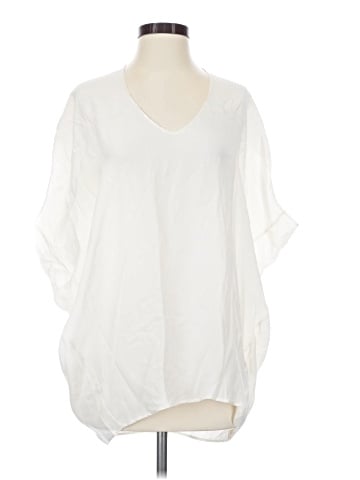 Vince. 3/4 Sleeve Silk Top (view 1)