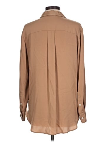 Theory Long Sleeve Silk Top (view 2)