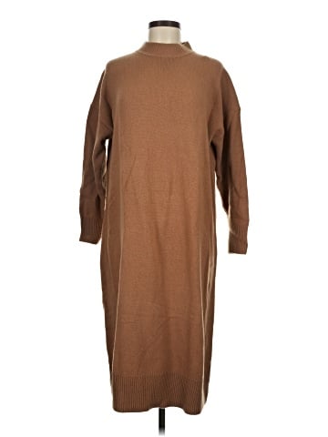 Madewell (Re)sourced Cashmere Mockneck Midi Sweater Dress (view 1)