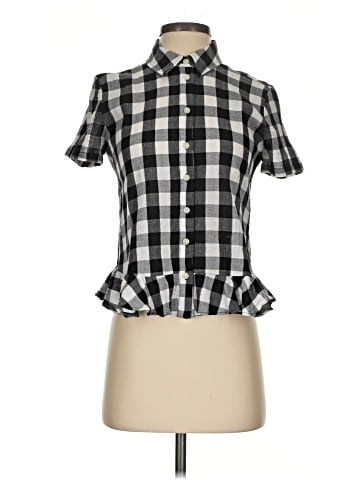 Madewell Peplum Button-Down Shirt in Gingham (view 1)