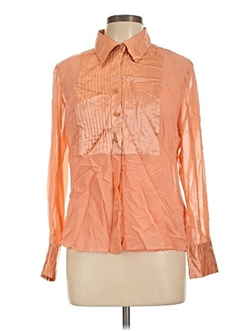 Bob Mackie Long Sleeve Silk Top (view 1)