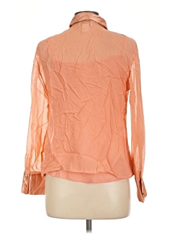 Bob Mackie Long Sleeve Silk Top (view 2)