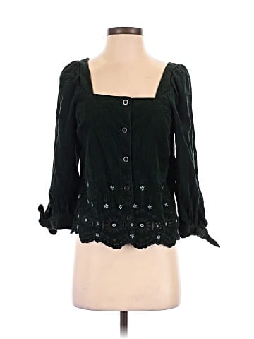 Madewell Embroidered Eyelet Corduroy Tie-Sleeve Top (view 1)