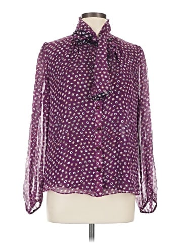 Diane von Furstenberg Long Sleeve Silk Top (view 1)