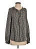 Max Studio Houndstooth Black Long Sleeve Blouse Size XS - photo 1