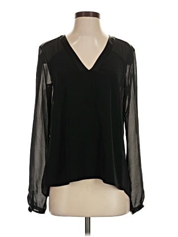 Elizabeth and James Long Sleeve Silk Top (view 1)