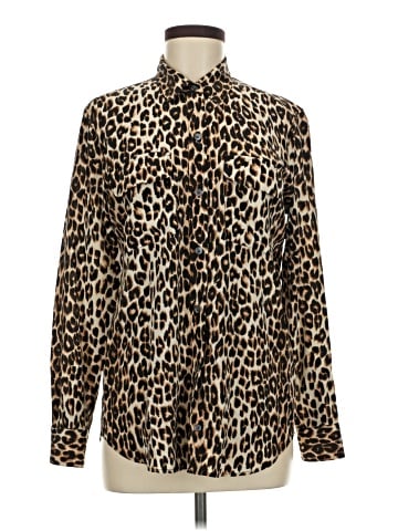 Equipment Long Sleeve Silk Top (view 1)
