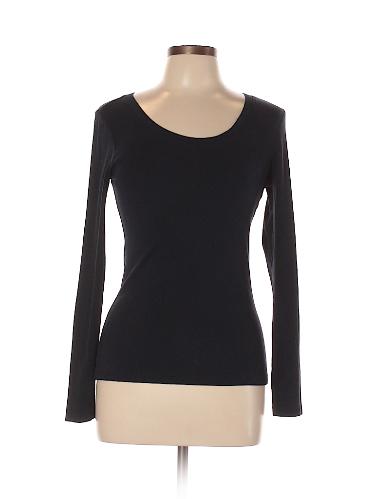 Cynthia Rowley TJX Solid Black Long Sleeve T-Shirt Size L - 70% off ...