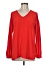 Talbots 100% Polyester Red Long Sleeve Blouse Size M - photo 1
