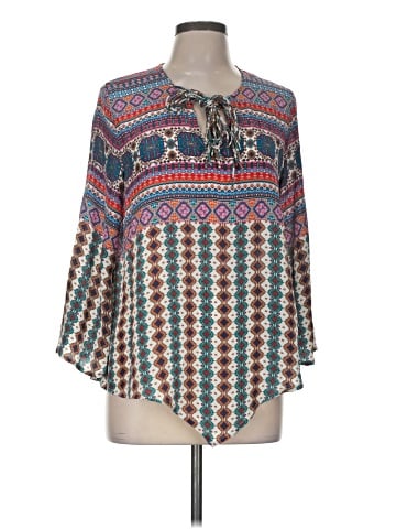 Tolani 3/4 Sleeve Silk Top (view 1)