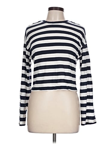 Madewell Drop-Shoulder Pullover Crop Tee in Stripe (view 1)