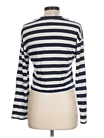 Madewell Drop-Shoulder Pullover Crop Tee in Stripe (view 2)