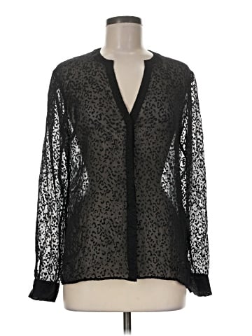 Theory Long Sleeve Silk Top (view 1)