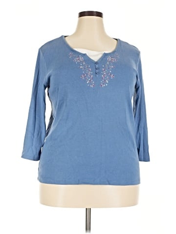 Basic Editions 3/4 Sleeve Top (view 1)