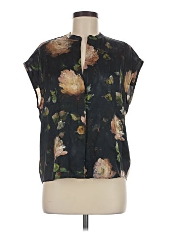 Vince. Short Sleeve Silk Top (view 1)