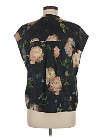 Vince. Short Sleeve Silk Top (view 2)