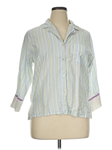 Natori 3/4 Sleeve Button-Down Shirt (view 1)