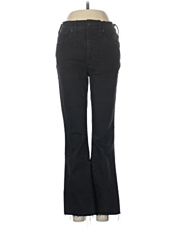 Madewell Kick Out Crop Jeans in Black Rinse Wash (view 1)
