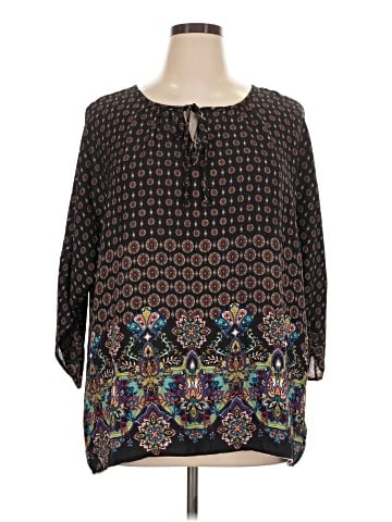 Bobeau 3/4 Sleeve Blouse (view 1)