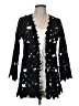 Hem & Thread 100% Polyester Black Kimono Size M - photo 1