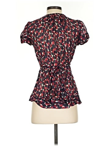 BCBGMAXAZRIA Short Sleeve Silk Top (view 2)