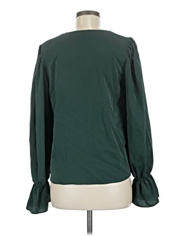 Aqua Long Sleeve Blouse (view 2)