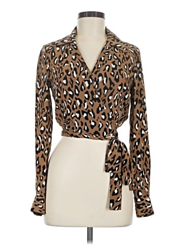 Diane von Furstenberg Long Sleeve Silk Top (view 1)