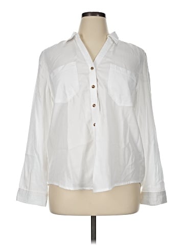 Chico's 3/4 Sleeve Button-Down Shirt (view 1)