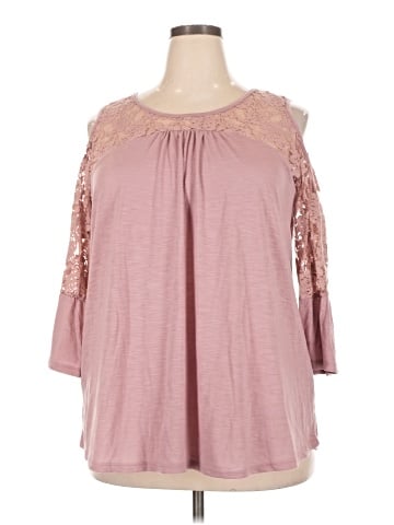 Paper Tee 3/4 Sleeve Top (view 1)