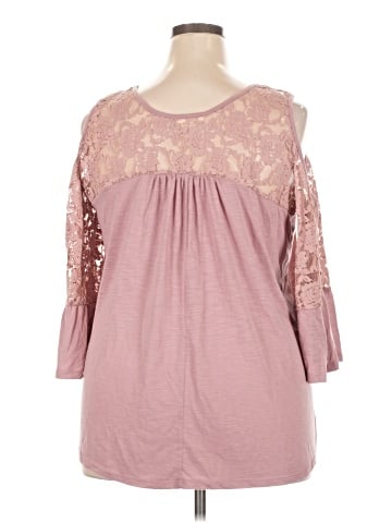Paper Tee 3/4 Sleeve Top (view 2)