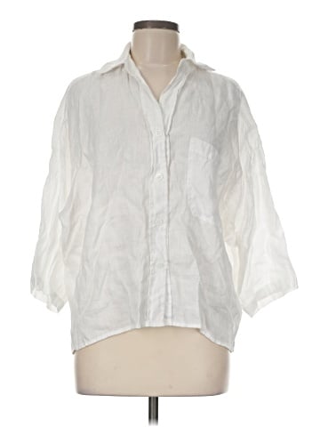 Magaschoni 3/4 Sleeve Button-Down Shirt (view 1)