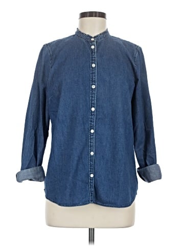 J.Crew Factory Store 3/4 Sleeve Button-Down Shirt (view 1)