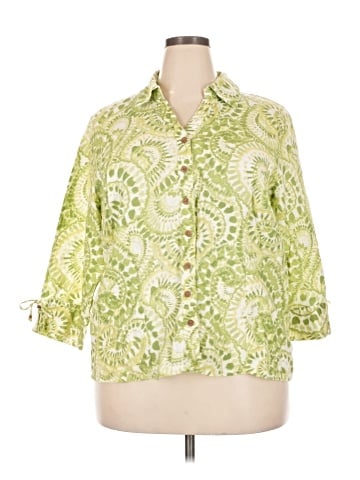 JM Collection 3/4 Sleeve Button-Down Shirt (view 1)