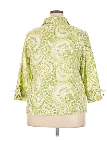 JM Collection 3/4 Sleeve Button-Down Shirt (view 2)