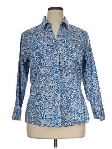 Riders by Lee 3/4 Sleeve Button-Down Shirt (view 1)