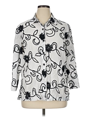 Draper's & Damon's 3/4 Sleeve Button-Down Shirt (view 1)