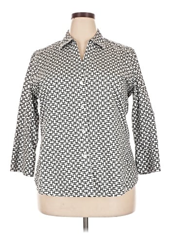 Foxcroft 3/4 Sleeve Button-Down Shirt (view 1)