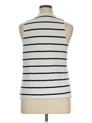 Madewell Whisper Cotton V-Neck Pocket Tank in Creston Stripe (view 2)