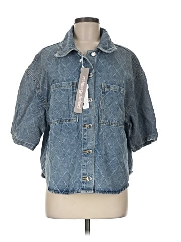 Missguided 3/4 Sleeve Button-Down Shirt (view 1)