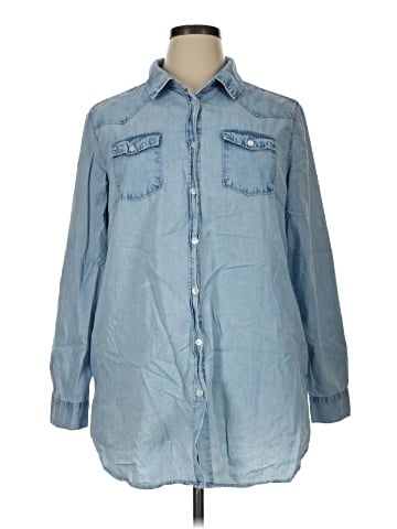 Ashley Stewart Long Sleeve Button-Down Shirt (view 1)