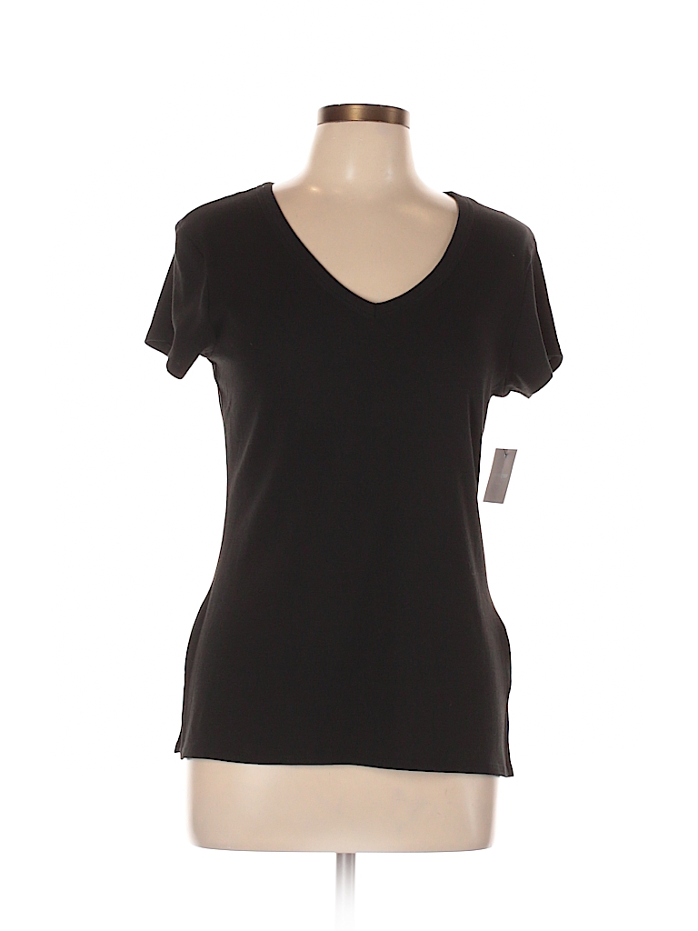 Cynthia Rowley TJX Solid Black Short Sleeve T-Shirt Size L - 54% off ...