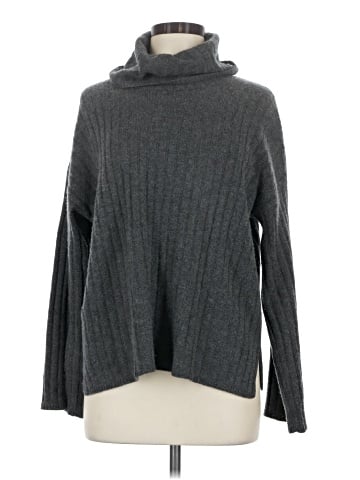 Madewell Cashmere Slit-Sleeve Turtleneck Sweater (view 1)