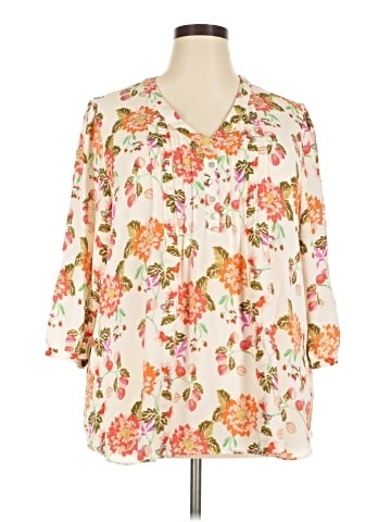 Rose + Olive 3/4 Sleeve Blouse (view 1)