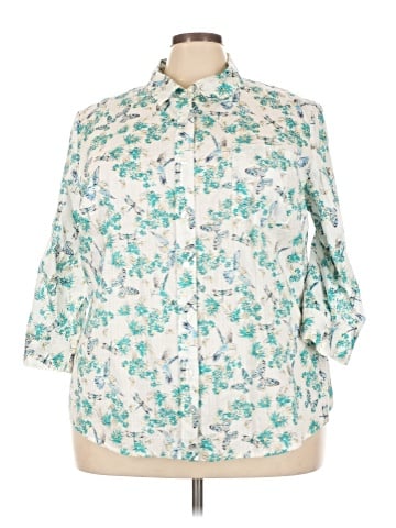 Karen Scott 3/4 Sleeve Button-Down Shirt (view 1)