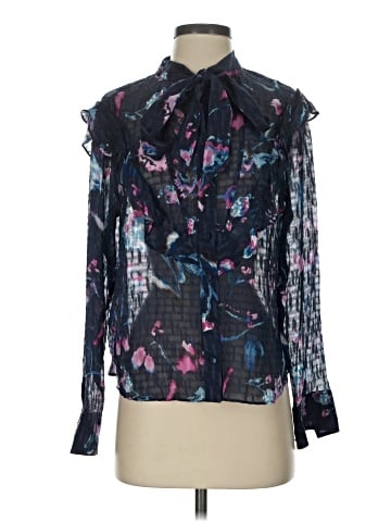 Tanya Taylor Long Sleeve Silk Top (view 1)