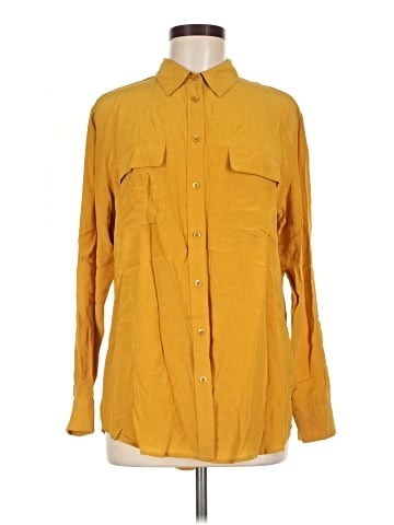 Equipment Long Sleeve Silk Top (view 1)