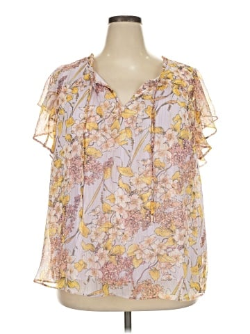 LC Lauren Conrad Short Sleeve Blouse (view 1)