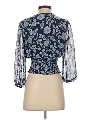 Aqua 3/4 Sleeve Blouse (view 2)